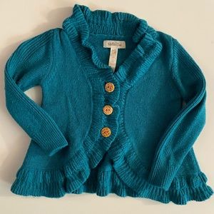 Matilda Jane Teal Cardigan Size 6-12 Months
